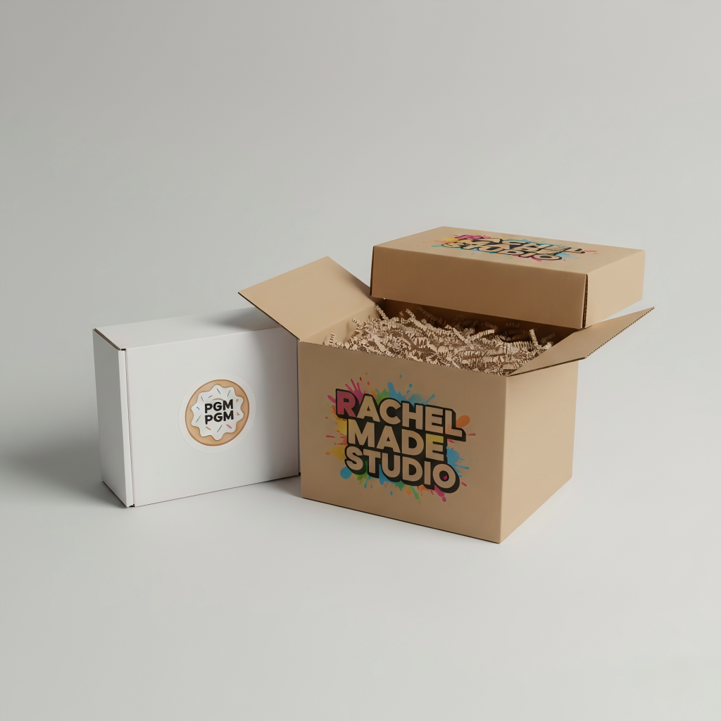 Logo printed brown corrugated box
